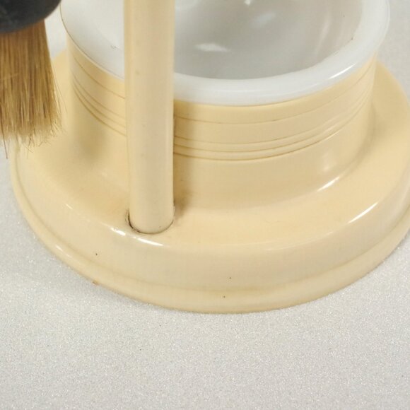 Vintage Celluloid Shaving Stand Adjustable Mirror, Milk Glass Bowl Brush 1920's - Picture 7 of 7